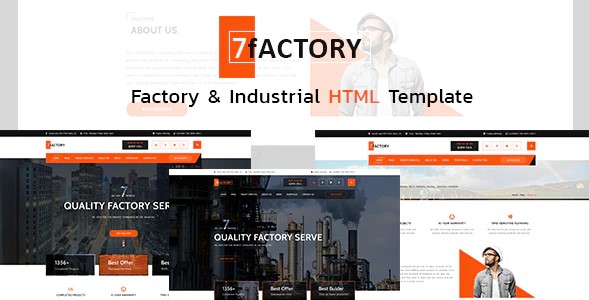 工业、工厂、建筑、建筑公司、机械服务、小型/大型行业服务网站HTML模板